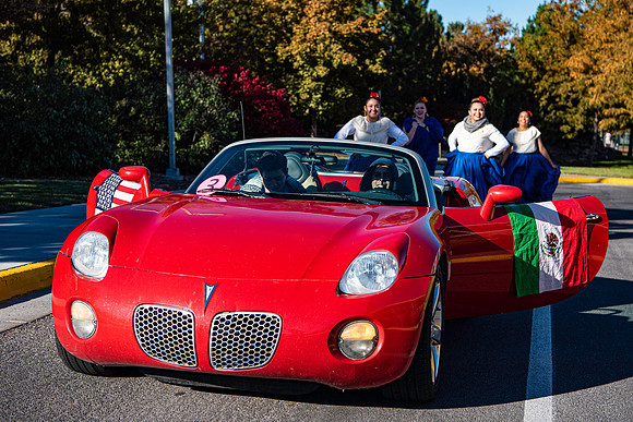 The Spirit Week Parade made a loop around campus, and had various campus organizations participating. Fall semester.