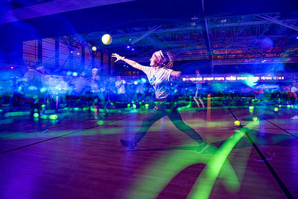 The final activity for Spirit week was a huge game of glow in the dark dodge ball, held in the BYU-I Center courts. Fall Semester.