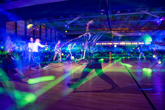 The final activity for Spirit week was a huge game of glow in the dark dodge ball, held in the BYU-I Center courts. Fall Semester.