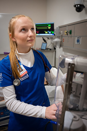 Nursing students in lab.