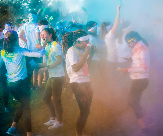 The color fun run was held as part of Spirit Week activities on the upper playing field. Fall Semester.