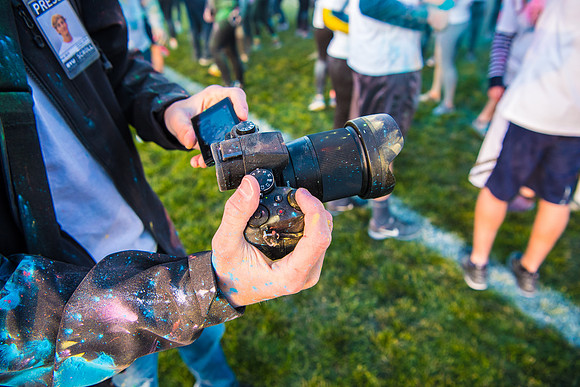 The color fun run was held as part of Spirit Week activities on the upper playing field. Fall Semester.