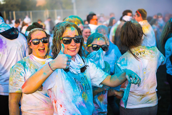 The color fun run was held as part of Spirit Week activities on the upper playing field. Fall Semester.