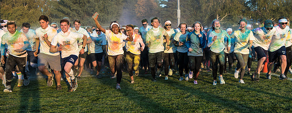 The color fun run was held as part of Spirit Week activities on the upper playing field. Fall Semester.