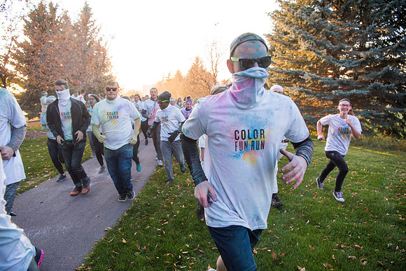 The color fun run was held as part of Spirit Week activities on the upper playing field. Fall Semester.