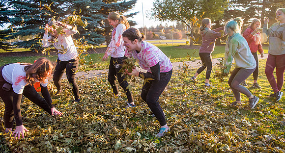 The color fun run was held as part of Spirit Week activities on the upper playing field. Fall Semester.