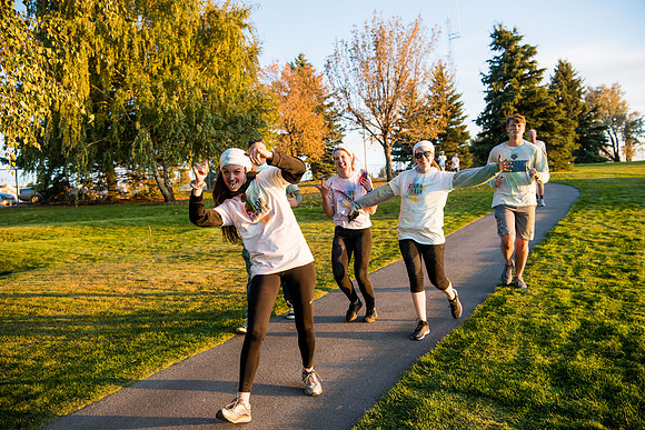 The color fun run was held as part of Spirit Week activities on the upper playing field. Fall Semester.