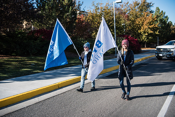 The Spirit Week Parade made a loop around campus, and had various campus organizations participating. Fall semester.