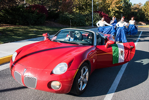 The Spirit Week Parade made a loop around campus, and had various campus organizations participating. Fall semester.
