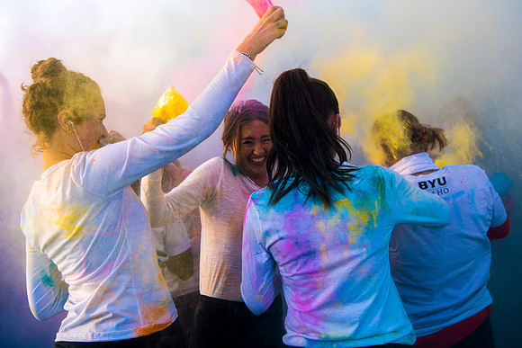 The color fun run was held as part of Spirit Week activities on the upper playing field. Fall Semester.