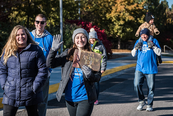 The Spirit Week Parade made a loop around campus, and had various campus organizations participating. Fall semester.