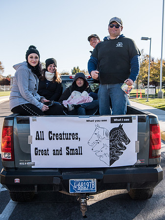 The Spirit Week Parade made a loop around campus, and had various campus organizations participating. Fall semester.