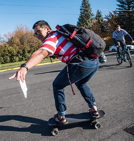 The Spirit Week Parade made a loop around campus, and had various campus organizations participating. Fall semester.