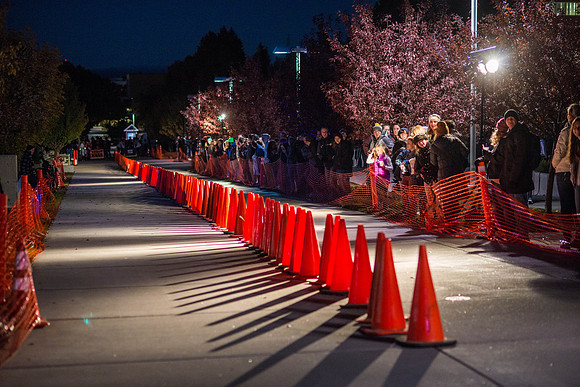 Chariot Races: teams race up the sidewalk between the BYU-Idaho Center and the Manwaring Center.