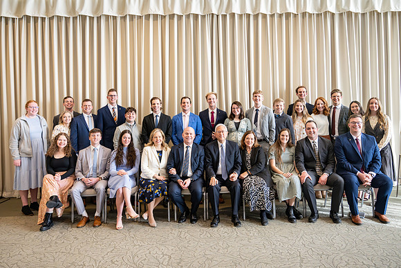 Elder and sister Gong meet with students of BYU-Idaho.