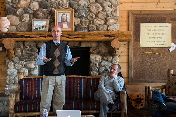 University Relations Communications, Creative Services retreat at the Sky Mountain Lodge near Victor, Idaho.  Samuel Clay &amp; Yohan Delton of the Psychology Department gave a presentation on dealing