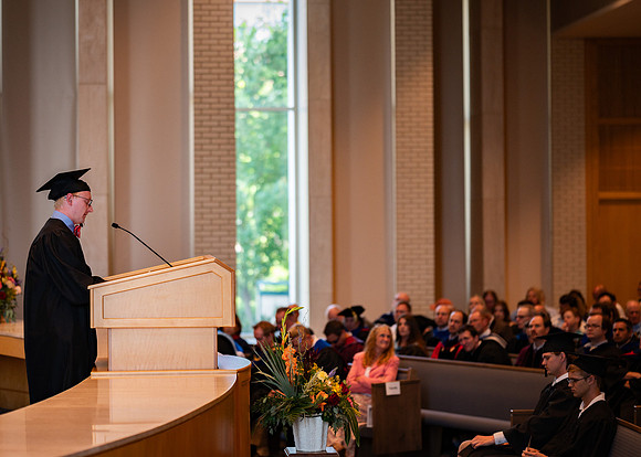 Graduates during convocation for the College of Language and Letters.