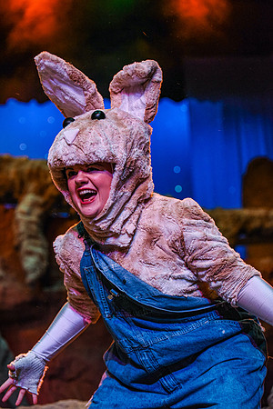 The theatre department's dress rehearsal of the Wind in the Willows in the Snow Drama Theatre.