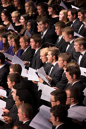 Performance of 'How Beautiful Upon the Mountains' in the College of Southern Idaho auditorium.