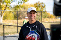 Dinking around playing pickleball for the HR Wellness Video.
