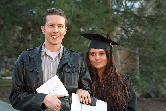 Brigham Young University-Idaho Graduates tour campus with their families saying goobyes to peers and getting pictures with friends and family before the convocation ceremonies. Photo by Ryan Chase
