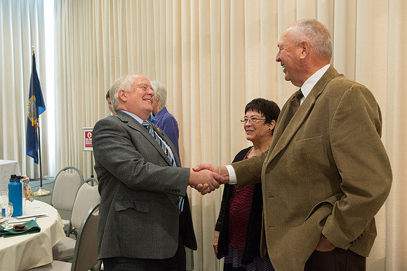 Emeritus Breakfast, Nov 2018, BYU-Idaho Alumni Award of excellence was awarded to Jon Beesley.