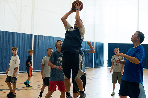 Early morning basketball.