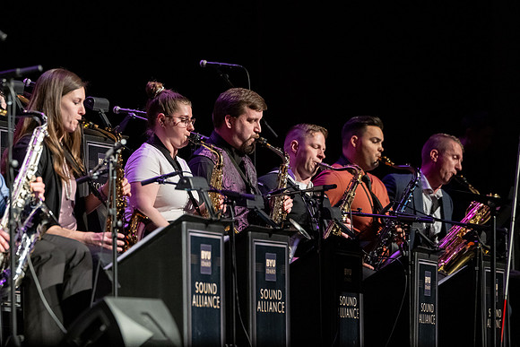 Students, alumni, and Sound Alliance and Vocal Union all participate in Jazz fest.