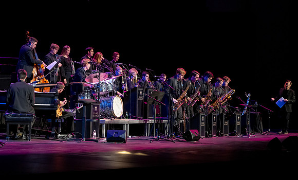 Students, alumni, and Sound Alliance and Vocal Union all participate in Jazz fest.