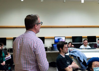 Joshua Abegglen teaching in the character animation class.