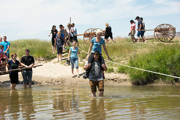 Martin's Cove, a place of refuge for handcart pioneers who were caught in an early winter storm en-route to Salt Lake City, UT.