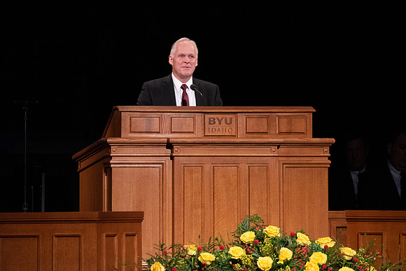 Brother Brian Merrill , Humanities & Philosophy Faculty Member, speaks at the devotional about "Thy Will Be Done "