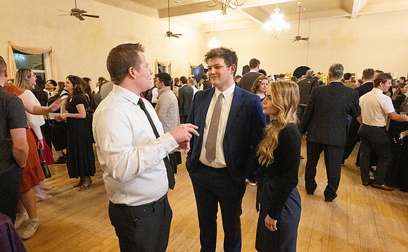 Business Management students have the opportunity to make some connections at a Marketing Gala in the Woodman Ballroom, downtown Rexburg, Idaho.