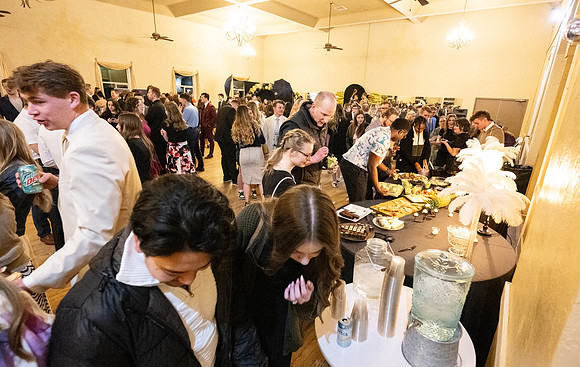 Business Management students have the opportunity to make some connections at a Marketing Gala in the Woodman Ballroom, downtown Rexburg, Idaho.