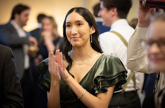 Business Management students have the opportunity to make some connections at a Marketing Gala in the Woodman Ballroom, downtown Rexburg, Idaho.