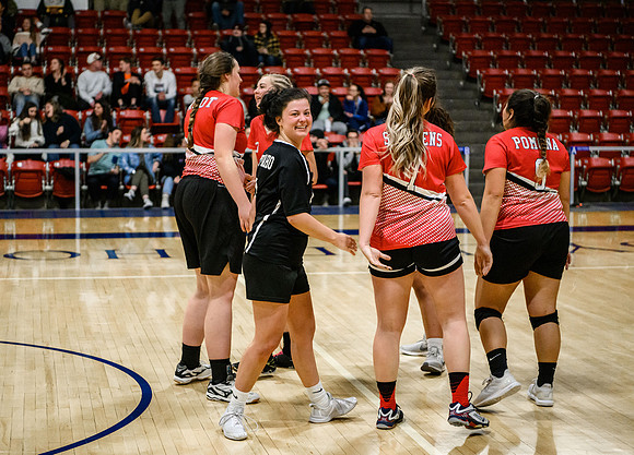 BYU-Idaho Competitve Sports League: Women's Volleyball Championship game in the Hart main gym.