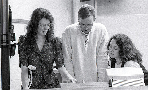 Rhonda Seamons, Elementary Education professor, teaches her students in the classroom. December 1995.