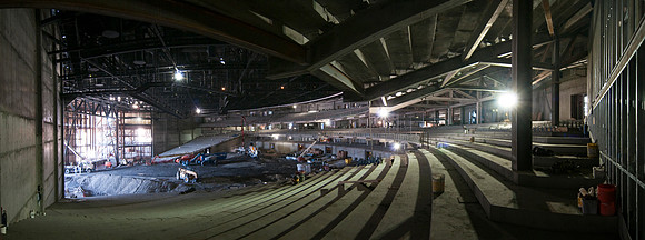 Construction on the Auditorium, later named the BYU-Idaho Center.
