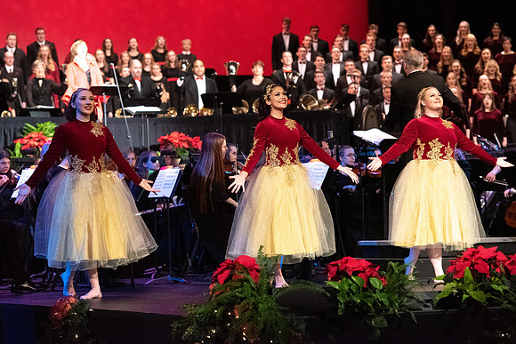 Dancers at dress rehearsal performance of A BYU-Idaho Christmas with Frederica von Stade and the Sonos Handbell Ensemble.