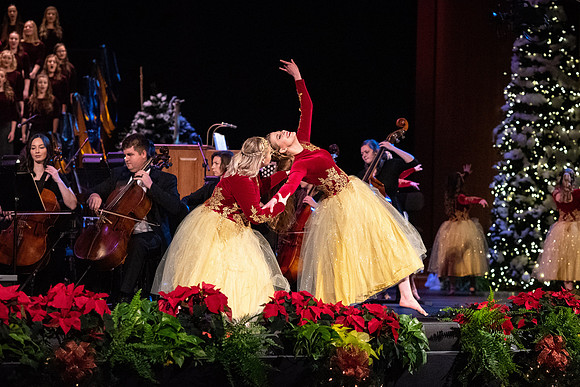 Dancers at dress rehearsal performance of A BYU-Idaho Christmas with Frederica von Stade and the Sonos Handbell Ensemble.