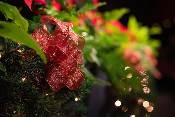 Decorations at dress rehearsal performance of A BYU-Idaho Christmas with Frederica von Stade and the Sonos Handbell Ensemble.