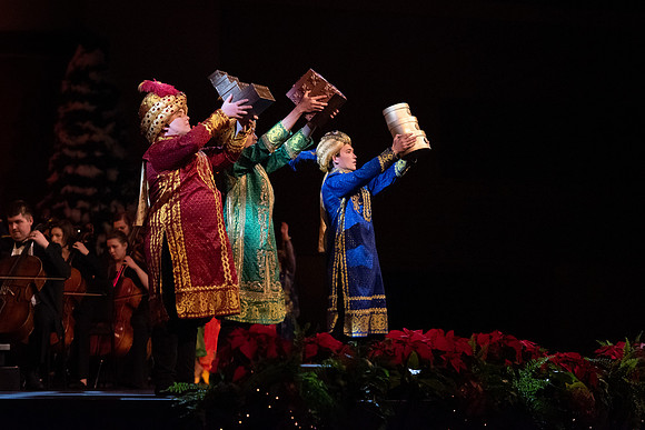Dancers at dress rehearsal performance of A BYU-Idaho Christmas with Frederica von Stade and the Sonos Handbell Ensemble.