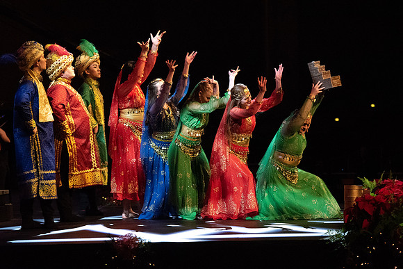 Dancers at dress rehearsal performance of A BYU-Idaho Christmas with Frederica von Stade and the Sonos Handbell Ensemble.