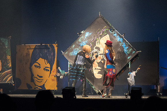 Center Stage- Artrageous, an 11-member group from New Mexico, combines art, music, dancing, humor, and more to create one cohesive and unforgettable artistic performance.