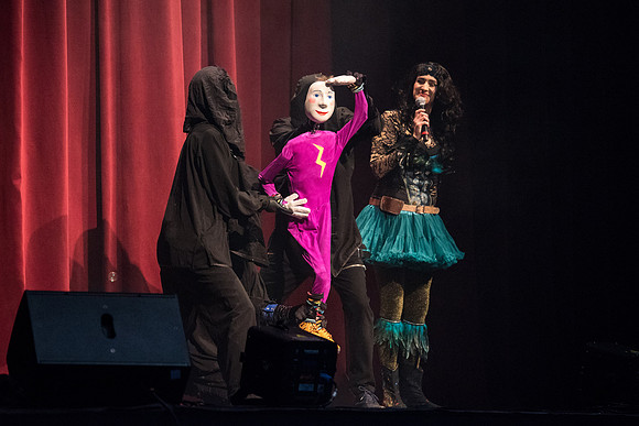 Center Stage- Artrageous, an 11-member group from New Mexico, combines art, music, dancing, humor, and more to create one cohesive and unforgettable artistic performance.