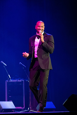 Accomplished singer/songwriter Bryan Terrell Clark performs in the Hart Auditorium at BYU-Idaho.