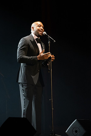 Accomplished singer/songwriter Bryan Terrell Clark performs in the Hart Auditorium at BYU-Idaho.