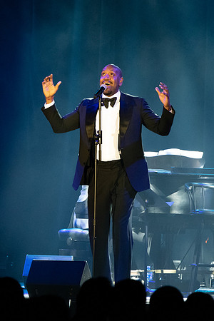Accomplished singer/songwriter Bryan Terrell Clark performs in the Hart Auditorium at BYU-Idaho.