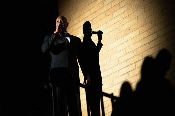 Accomplished singer/songwriter Bryan Terrell Clark performs in the Hart Auditorium at BYU-Idaho.