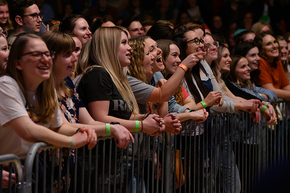 Students and the Rexburg community fill the Hart Auditorium to listen to Ben Rector's "Old Friends" tour.